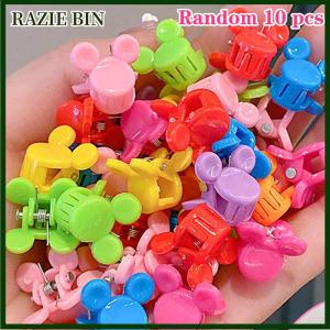 RAZIE BIN 10Pcs Cute Colorful Flower Small Hair Claws Lovely Hair Decorate Claw Clips Kids Sweet Cartoon Hair Accessories Headwear Gift