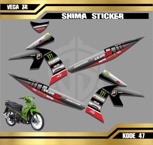 Stiker VEGA ZR Striping VEGA ZR Motor YAMAHA Sticker Variasi Racing 47 - 51