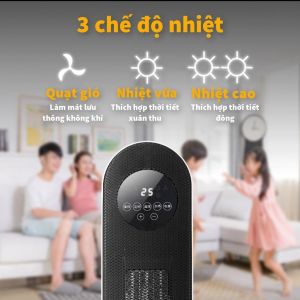 Quạt Sưởi Gốm Huyndai Bl-K17J-Máy Sưởi Đứng Làm Ấm Phòng Bản Điện Tử Điều Khiển Từ Xa-Bảo Hành 12 Tháng