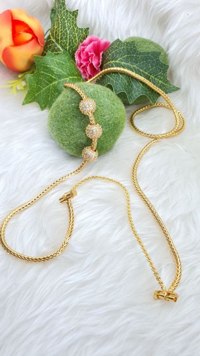 American Diamond Ball Mohapu Thali chain with opening screw