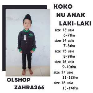 ATASAN MUSLIM ANAK KOKO NU 6TH-15TH POLYESTER HALUS & TIDAK KASAR