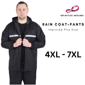 Premium Big Size (4XL-7XL) Raincoat Plus size Rainsuit Baju Hujan Motorcycle Bike Bicycle Rain PVC Jacket Jaket Motor Jas Hujan