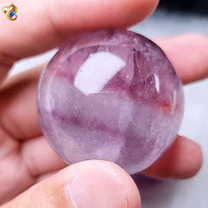 Purplish Pink Rainbow Fluorite Sphere