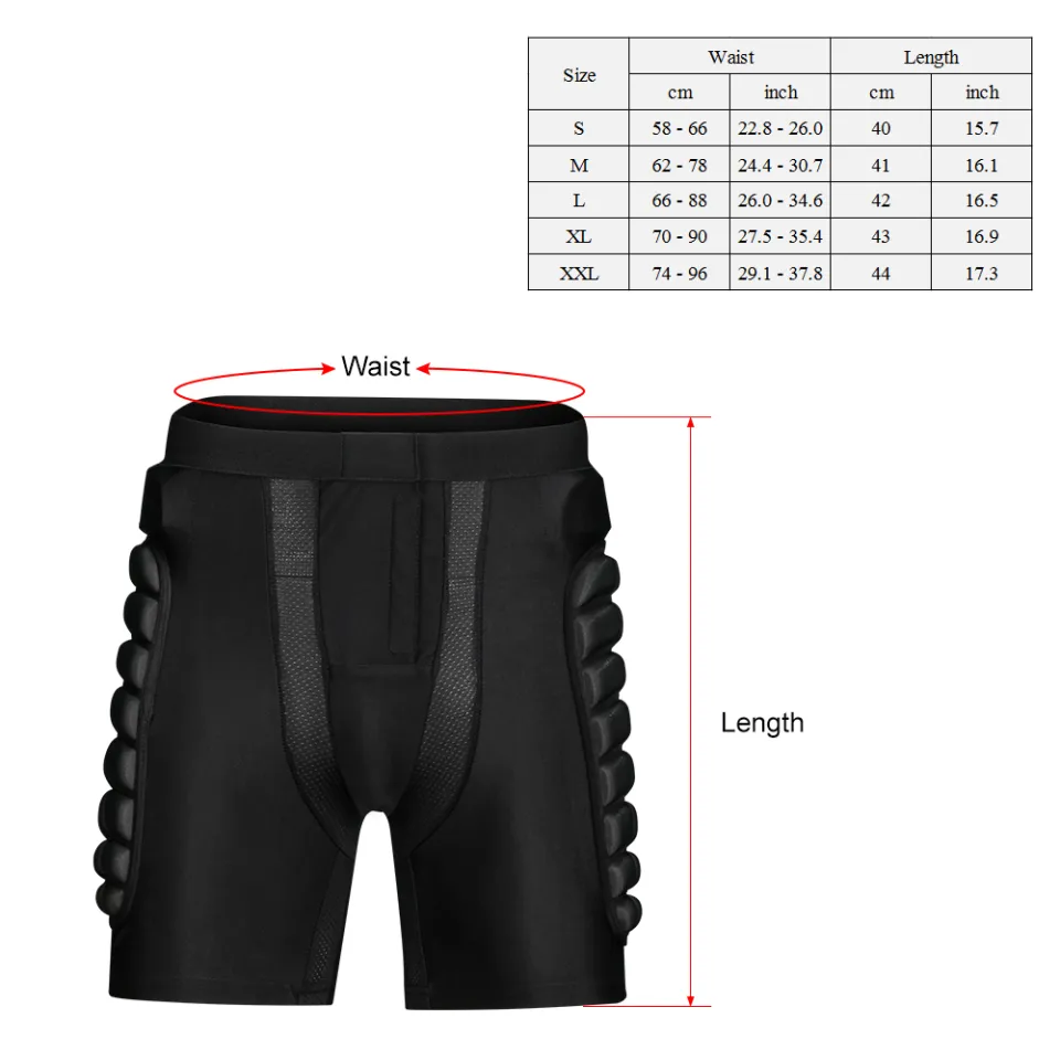  OHMOTOR 3D Padded Protective Shorts Hip Butt EVA Pad