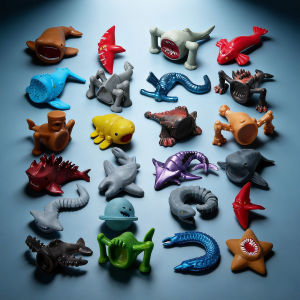 hot 3cm Mini Deep Sea Monster Action Figures Miniature Collection Sea Eater Bloop Gran Maja Sea Creatures Animal Model Toys Set