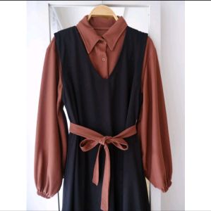 OVERALL gamis set atasan 3 in 1 dree remaja terbaru masa kini gamis terlaris busana muslim
