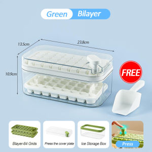 64 Grids Ice Cube Tray One Press Ice Tray with Lid Ice Cube Maker Deicing Baby Food Storage Food Grade DIY ice mold