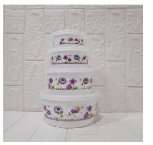 Rantang Susun Warna Warni Wadah Sup 4 In 1 Rantang Beranak Freshpot Lunch Box Tempat Makan Motif