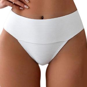 Tummy Control High Waist Swim Bottoms Womens Athletic Swimwear Stretchy Fabric for Beach Travel Vacation
