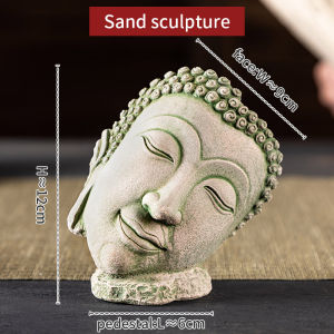 เศียรพระพุทธรูปหินแกะสลัก งานประดับเอเชียตะวันออกเฉียงใต้ หินแกะสลัก หินประดับตกแต่ง งานหัตถกรรม ของประดับตกแต่งสวยงาม