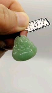 🌹A Grade "Fugong 佛公" Fortune Smiling Buhda Green Bean Color Burmese Jade pendant  🌹Season Offer New Arrival  🌹100 % "A" grade Burmese jade lucky "Fugong 佛公" 糯冰种水 fortune smiling Buhda pendant beautiful bean greenbase masters hands crafted natural jade