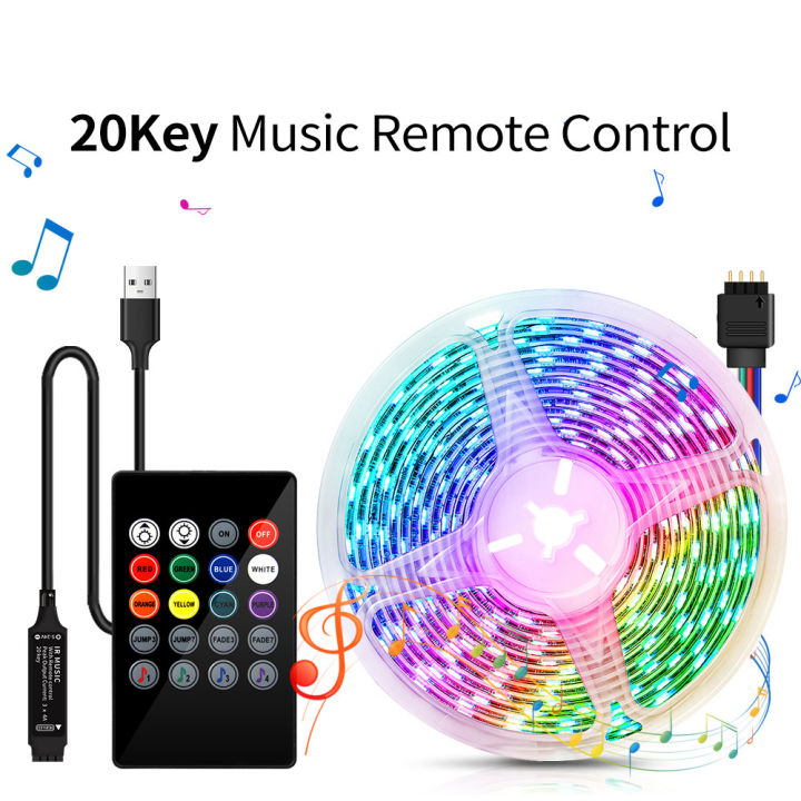 5V USB 5050 RGB LED Strip Lights Bluetooth1M-20M Led Light Alexa Wifi ...