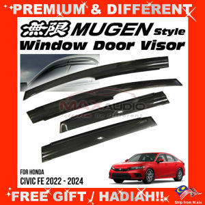 HONDA CIVIC FE 2022 - 2024 MUGEN Door Visor Grade A Premium Acrylic Smoke Black Rain Guard Window Car Air Press
