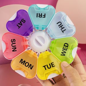 Weekly Pill Organizer 7 Day Pill Box Protable Pill Case Extra Large Compartments Moisture-Proof Design Stored Pills Medication Vitamin Fish Oil