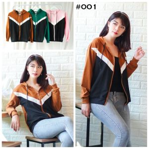 Cj - Jaket Wanita Import / Jaket Combi Warna / Jaket Kombinasi
