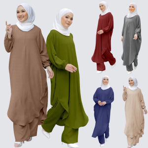 Baju Tiara One Set Blouse dan plazoIron LessSUIT MUSLIMAH Baggy Style size 1 ( S M L)