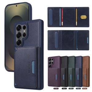 New Phone Case For Samsung Galaxy S25 S24 S23 S22 S21 Ultra / Samsung S23 S22 S21 Plus / Samsung S24 FE Magnetic Leather Wallet Card Slot Back Cover Shell