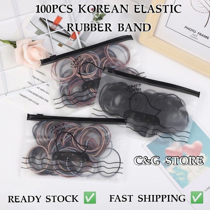 📢Ready Stock📢100pcs Korean Elastic Hair Bands Rubberband网红ins ...