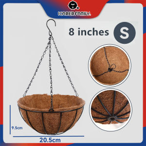 Flower Pot Outdoor Garden Hanging Basket for Plants Coconut Coir Hanging Planters Metal Wire Baskets with Coco Liner