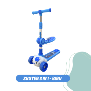 Mainan Anak Skuter Otoped Duduk 3 Roda 2in1 Ada Musik Lagu Lampu / Skuter Anak Umur 3 ke atas