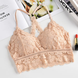 ZEEMIN Goblin Beauty Back Cross Full Lace Chest Wrap Tub Top Girl Suspender No Steel Rim Sports Bra Bottom Underwear Ladies