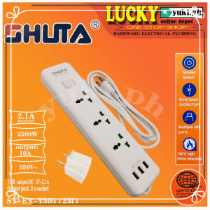 ST-EX-05 SHUTA 2M SOCKET EXTENSION OUTLET 3 USB PORTS EXTENSION CORD 3 SOCKET