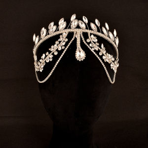 DZ131 Rhinestone Mũ cưới Phụ nữ thanh lịch Tiara Đồ trang trí tóc sáng bóng Công chúa Bữa tiệc Mũ đội đầu Cô dâu Vương miện Pha lê Băng đô2026