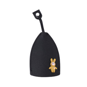 PU Leather Pull Out Key Cover Men Women Cute Rabbit Car Key Holder Pull Ring Case Cartoon Keychain Pouch Organizer