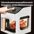 MTS หม้อทอดไร้น้ํามัน 12L กระจกเสริมความหนา หม้อทอดไร้น้ำมันเชิงพาณิชย์ 1350W Air fryer  180°หน้าต่างโปรงใส. 