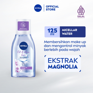 NIVEA Micellar Water MicellAir Oil & Acne Care 125ml - Pembersih make up aman untuk kulit berminyak jerawat sensitif oily acne prone skin penghapus riasan wajah double cleansing tanpa alkohol - Magnolia Bark Extract 0% Alcohol