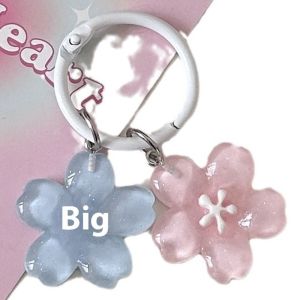 ASRV Romantic Cherry Blossoms Keychain Cute Girl Heart Gentle Transparent Flower Pendant