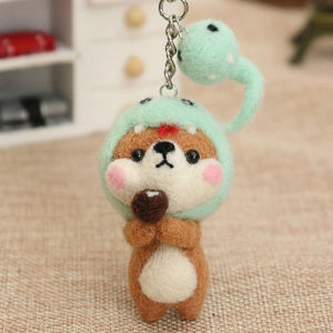 Needle Felt Doll DIY Wool Felting Craft Kit Animal Poke Kerajinan Tangan Boneka Binatang Zodiak Shio Keychain