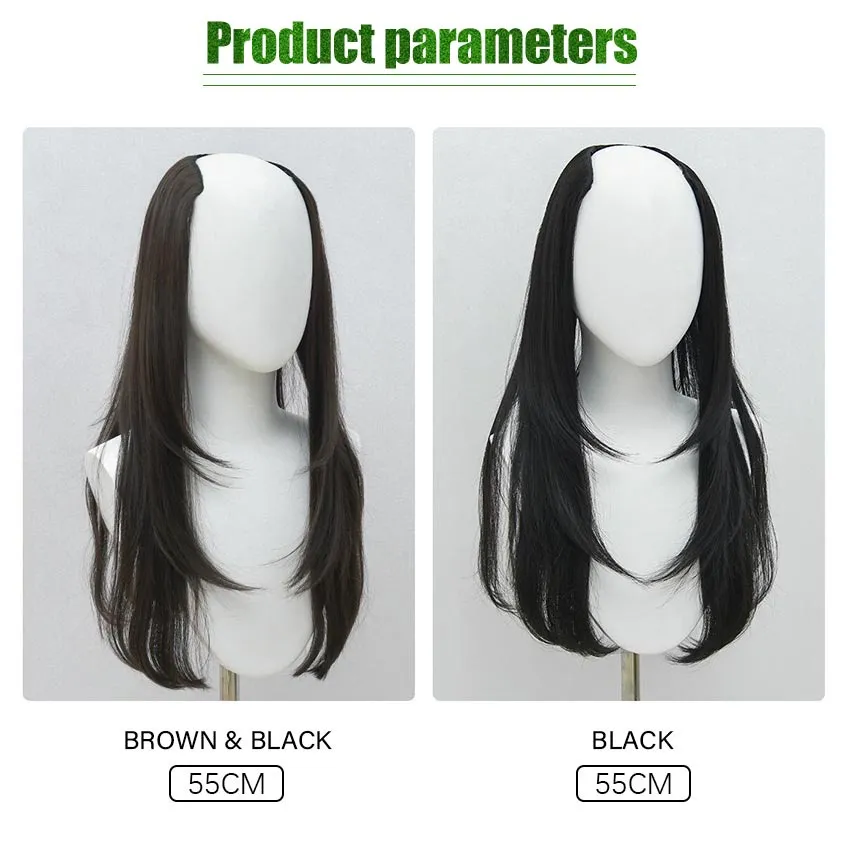 Wig Toupee Hair Clip Rambut Palsu Wanita Rambut Sambung Big Layer