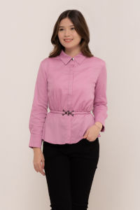 RIMINI - Atasan Wanita Kemeja Formal Belt Hijab Friendly Katun Dacre XS-XL - Dacre Top 85706