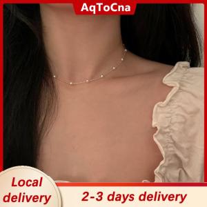 [COD] AqToCna Ship within 24 hours Trendy Elegant Pearls Beaded Necklace For Women Girls Fashion Exquisite Clavicular Chain Party Jewelry Accessories Gifts