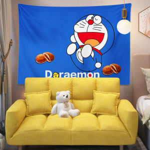 พรมติดพื้นหลังลายโดราเอมอนสำหรับเด็กผู้หญิงผ้าม่านเด็กพิมพ์ลายหัวใจแขวนขนาด3D ใช้ในบ้านห้องนั่งเล่นหอพัก
