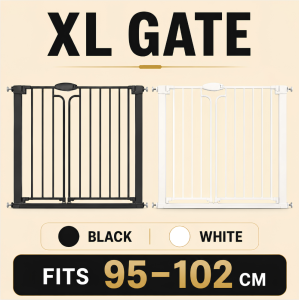 Baby Safety Gate / Pet Gate | Pressure Mounted No Drilling | Auto Close & Stay Open | Staircase Doorway Child Safety Barrier