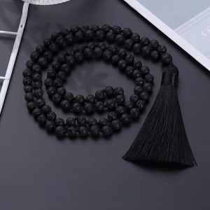 Stone Beads Necklace with Tassels Stylish Neck Suitable for Yoga Enthusiasts and Meditation Practitioners