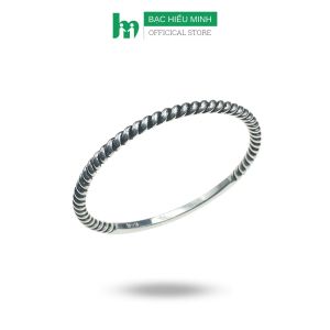 Lắc Tay Nữ Bạc Ta Nguyên Chất S99 Bản Xoắn BẠC HIỂU MINH LTU632