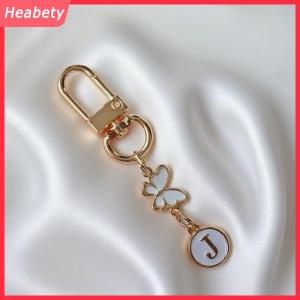 Heabety Kim loại bướm thư Keychain thời trang A-Z thư Keyring quyến rũ chìa khóa xe chủ sở hữu túi Mặt dây chuyền phụ kiện đồ trang sức quà tặng
