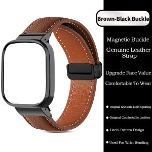Leather Magnetic Buckle Strap+ case for Redmi Watch 3 Smart watch Band Redmi Watch 2 Lite /Mi Watch Lite Bracelet