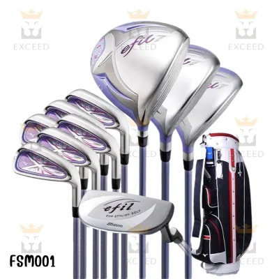 ชุดไม้กอล์ฟสุภาพสตรี MIZUNO รุ่น EFIL-7 (Lady) ประกอบด้วย 10 ไม้ Lob 13 ให้เลือก ก้าน L พร้อมกระเป๋าสีม่วงสีหรู (FSM001)