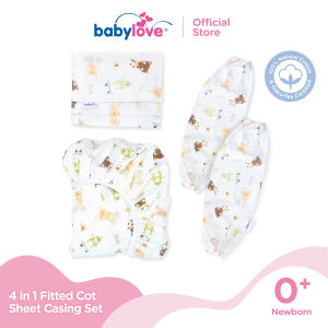 Babylove 4 in 1 Sarung Tilam Katil Bayi Set (Sarung Saja) | 100% Cotton