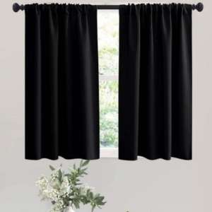 NEW curtain FULLY BLACK OUT CURTAIN HOME DECOR NO RING 100*130 CM