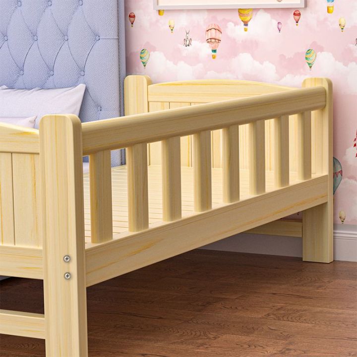 Children's Splicing Bed Large Bed Widened Bed Crib with Fence Solid ...