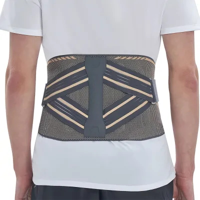 Copper Lumbar Support Belt with 5 Stays for Lower Back Pain Relief Waist Support Belt for Herniated Disc Sciatica Scoliosis