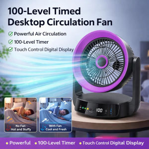 🌫️ Air Circulator Fan/Desk Circulator/Small Fan/Desktop Fan/Quiet Adjustable Speed Fan Energy Saving Adjustable Wind Timer Brushless Motor For Healthy Sleep – 100-Speed Timed Desktop Circulation Fan