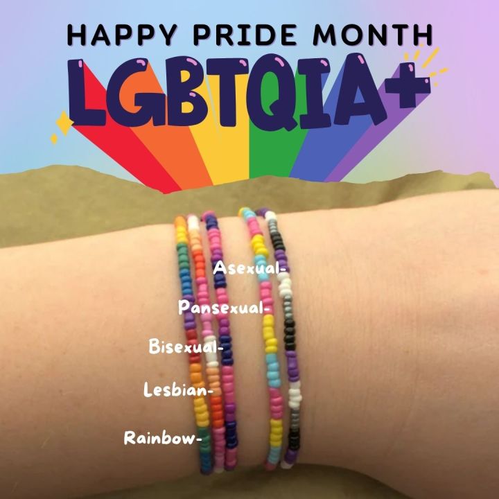 Pride Rainbow Flag Bracelet LGBT Pride LGBTQIA LGBTQIA Beaded