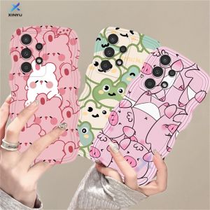 (Lokal Ready) Xinyu Casing hp Samsung A04E A04S A14 A13 A03 A03S A50 A50S A30S A23 A22 A21S A12 A02S A11 A51 A10 A30 A52 A52S M12 A71 A53 A32 M23 5G A33 A73  Wave Edge Creative Text and Flowers TPU  Cover CaseKoi