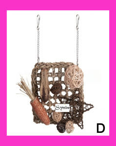 🇸🇬 Parrot Activity Wall Toy with Colorful Chewing Toys on Handmade Natural Grass Woven Mat